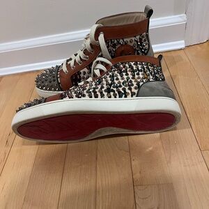 Christian Louboutin Spiked Multicolor High-Top Sneakers